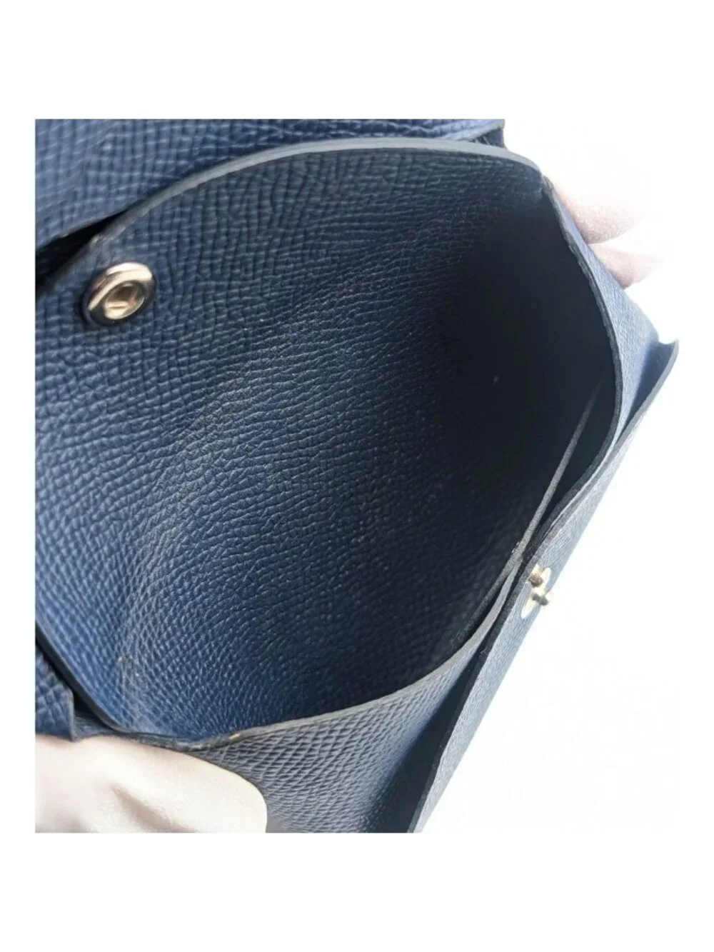 Hermes Calvi Duo Veau Epsom Navy Coin Case Business